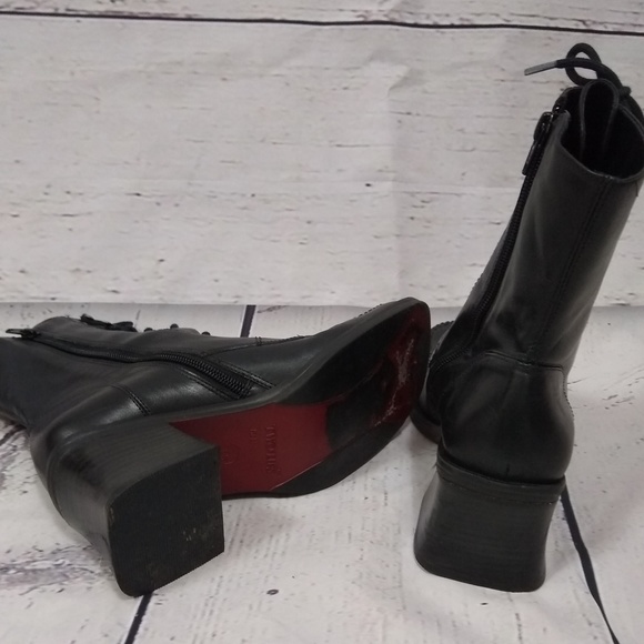 90s square toe and block heel lace up boots - Picture 5 of 6